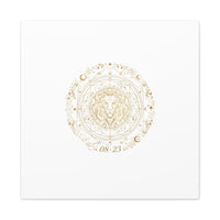 Gold Leo Zodiac Canvas, Astrological Constellation Art | Metallic Lion Wall Art