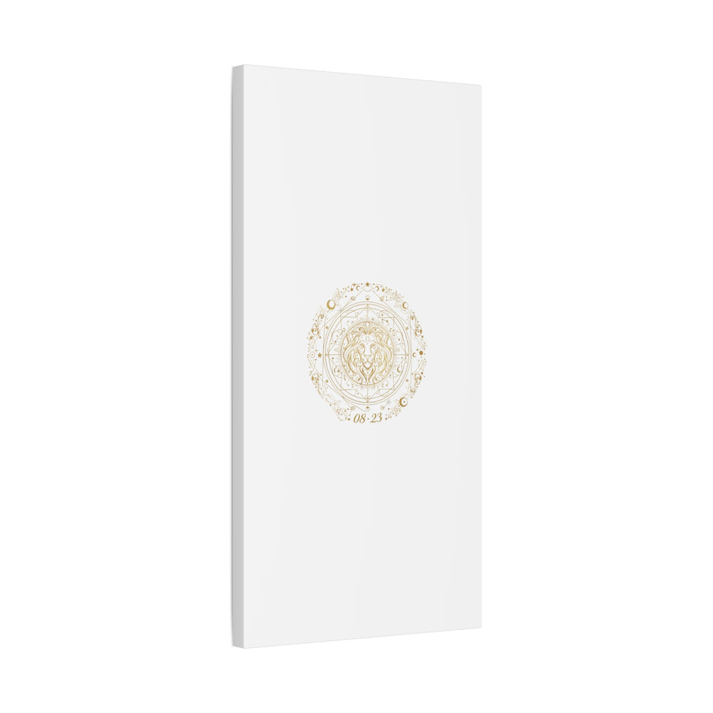 Gold Leo Zodiac Canvas, Astrological Constellation Art | Metallic Lion Wall Art