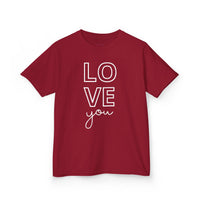 "Love You" Youth T-Shirt | Cute Valentine's Day Graphic Tee for Kids