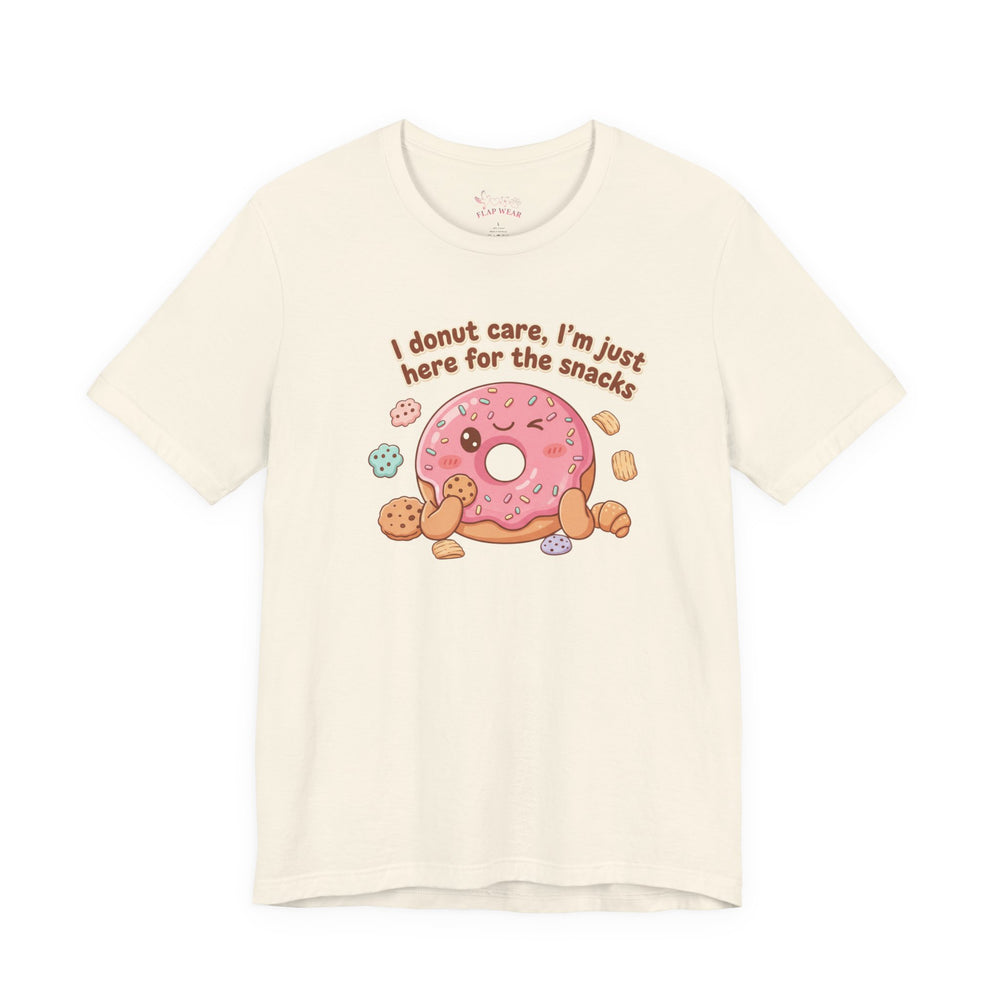 Bella+Canvas3001 | Donut I Donut Care Snack Pun Tee | food pun shirt, cute pastry tee