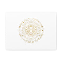 Gold Leo Zodiac Canvas, Astrological Constellation Art | Metallic Lion Wall Art
