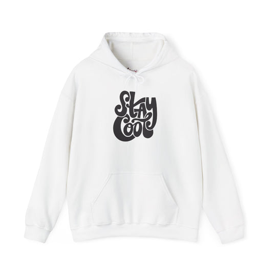 Gildan 18500 | Unisex "Stay Cool" Retro Graphic Hoodie – Bold Puff Lettering Pullover – Premium Soft Fleece Streetwear