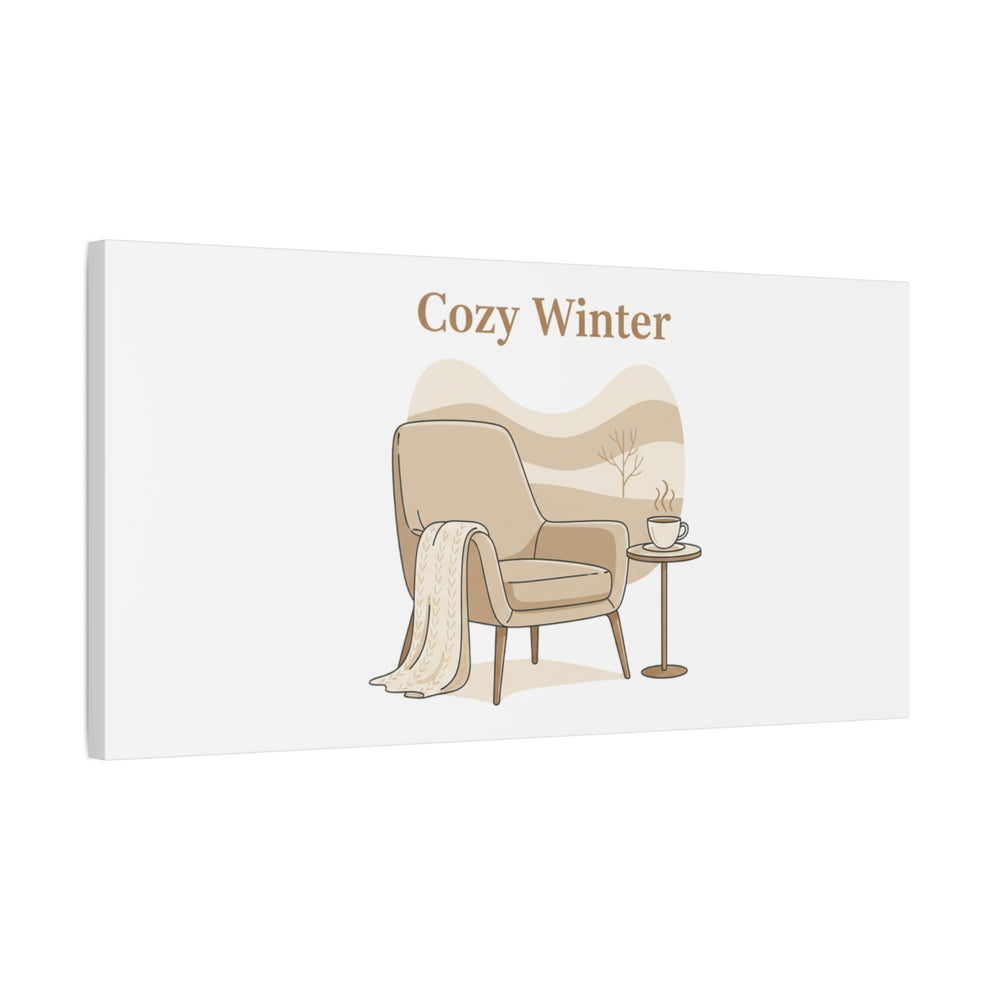 Cozy Winter minimal line art Canvas | Slow Life, soft life neutral wall decor