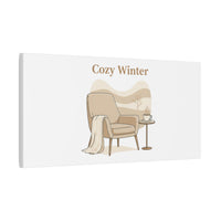 Cozy Winter minimal line art Canvas | Slow Life, soft life neutral wall decor