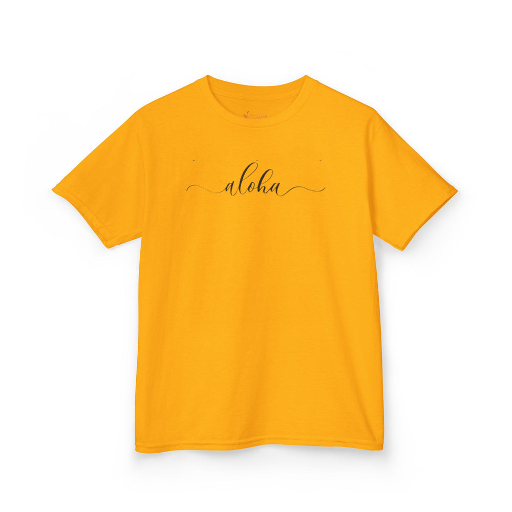 Gildan 5000B | Kids' "Aloha" Summer Vibe Cotton T-Shirt – Tropical Minimalist Tee