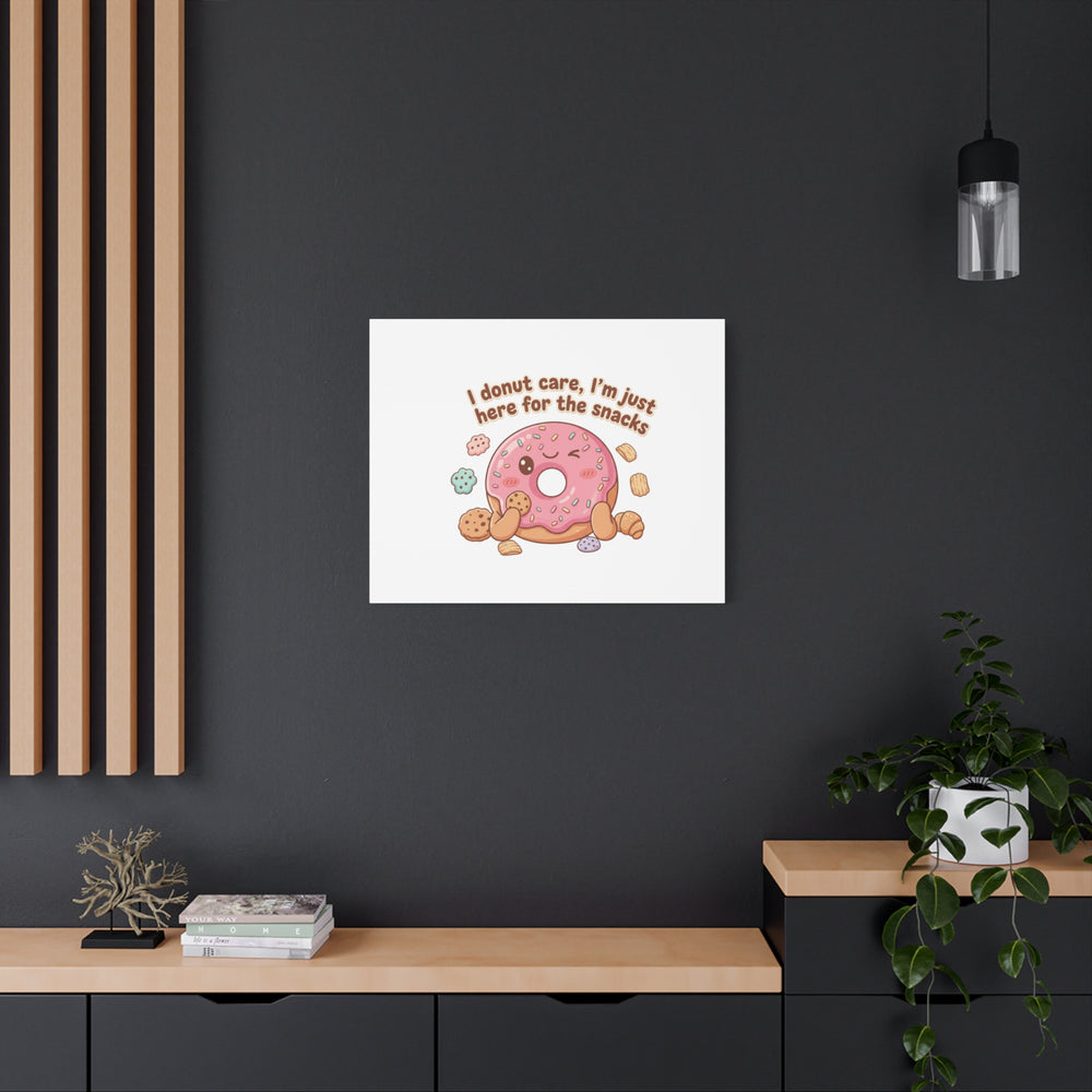 Donut Snacks Pun Canvas | Food & Snack Humor, Cozy Kawaii Art