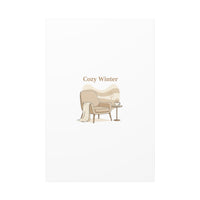 Cozy Winter minimal line art Canvas | Slow Life, soft life neutral wall decor