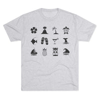 Next Level 6010 | Tropical Vacation Symbols Graphic Tee - Unisex Beach Wear