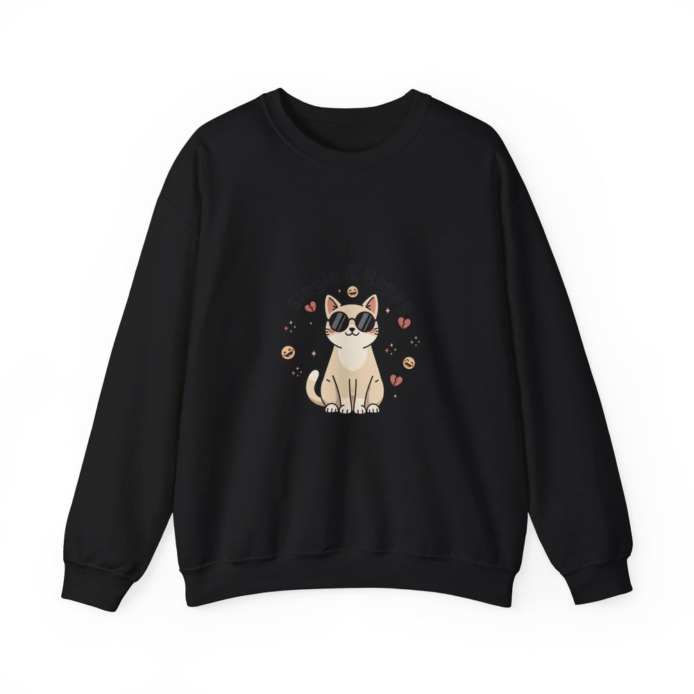 Single & Happy Cat Sweatshirt | Anti‑Valentine, Single Humor