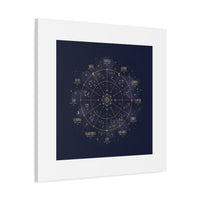 Gold Zodiac Wheel Canvas | Astrology Constellation Art, Cosmic Wall Print