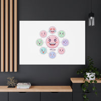 Hand-Drawn Emoticon Sticker Pattern Canvas | Cute Emoji Repeat Print