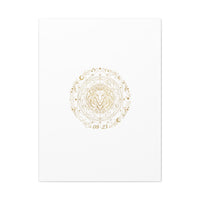 Gold Leo Zodiac Canvas, Astrological Constellation Art | Metallic Lion Wall Art