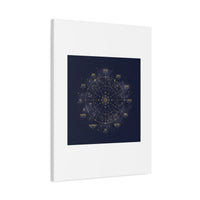 Gold Zodiac Wheel Canvas | Astrology Constellation Art, Cosmic Wall Print