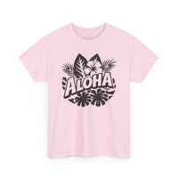 Gildan 5000 | Aloha Floral Hibiscus T-Shirt - Tropical Botanical Graphic Tee - Hawaiian Summer Aesthetic Shirt