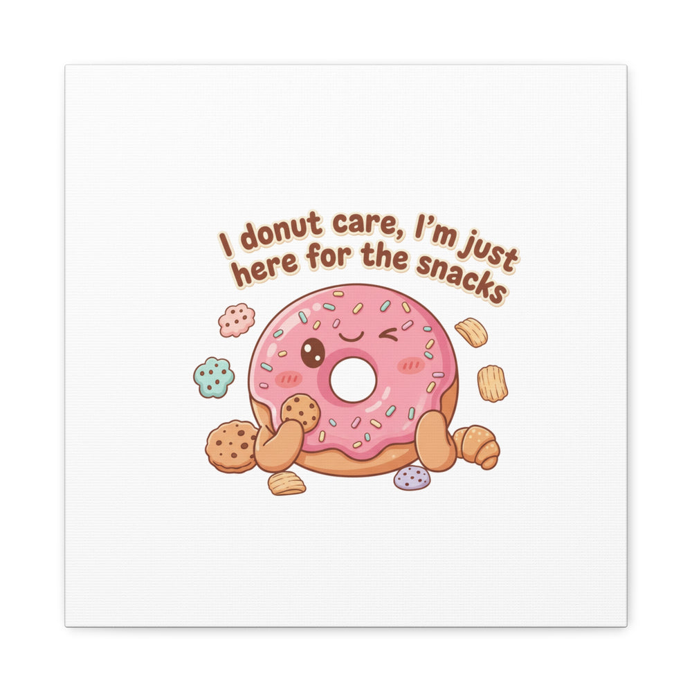 Donut Snacks Pun Canvas | Food & Snack Humor, Cozy Kawaii Art