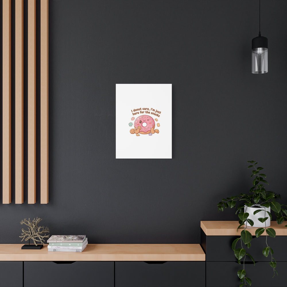 Donut Snacks Pun Canvas | Food & Snack Humor, Cozy Kawaii Art