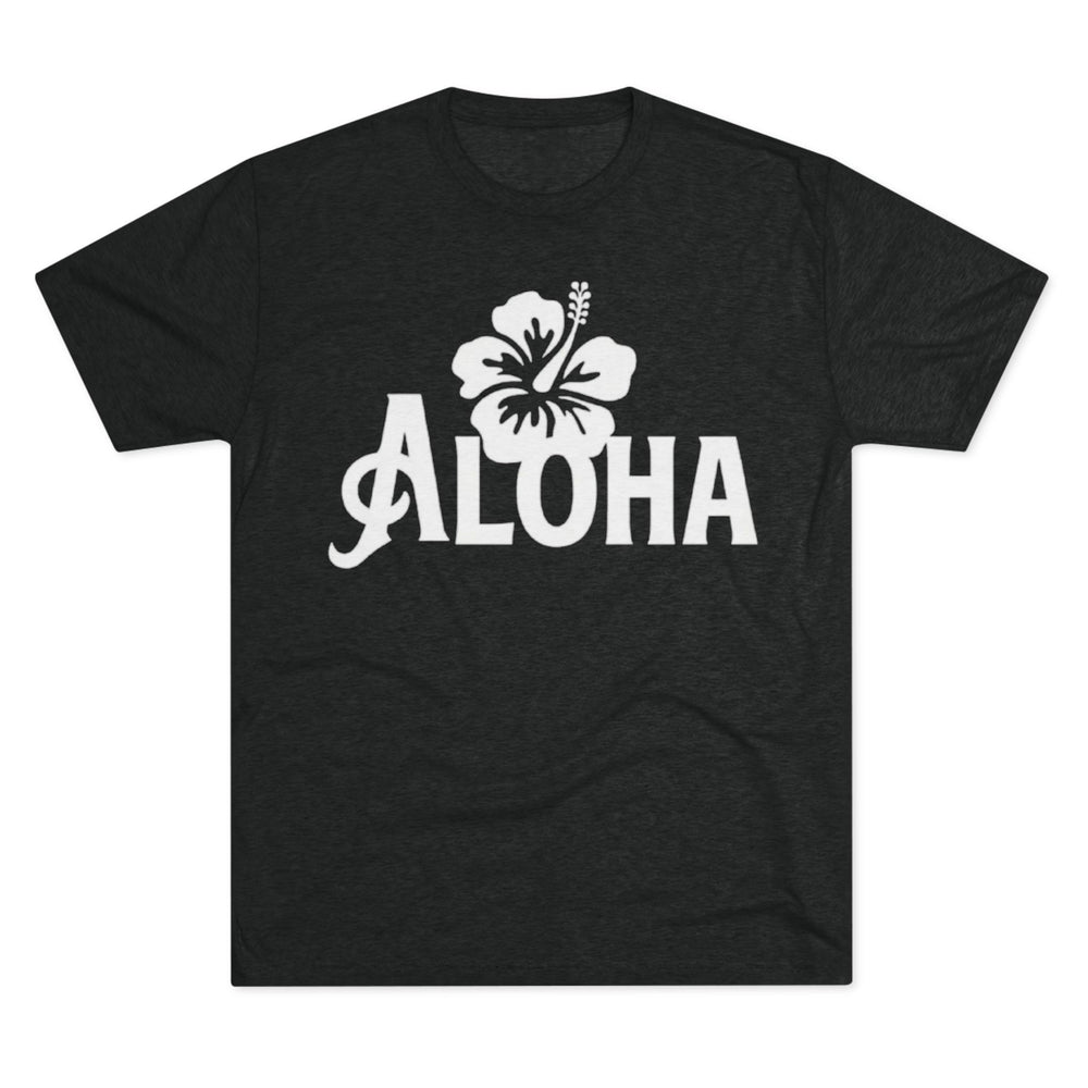 Next Level 6010 | Unisex Vintage Aloha Hibiscus Unisex Tri-Blend Tee – Retro Beach Vibes