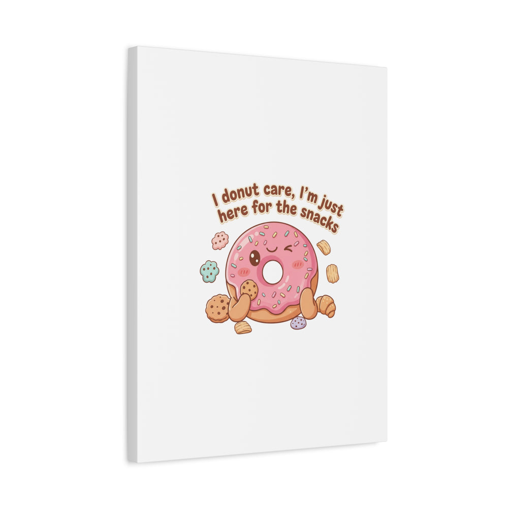 Donut Snacks Pun Canvas | Food & Snack Humor, Cozy Kawaii Art