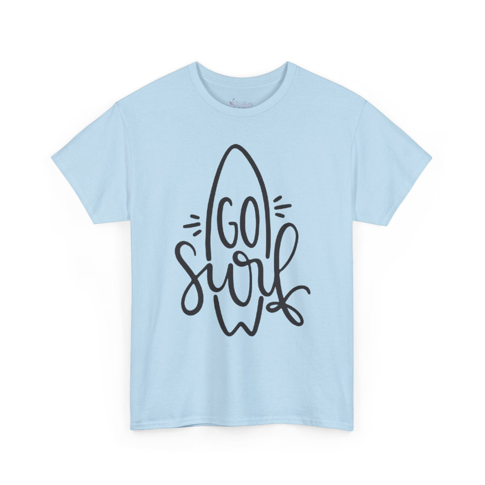 Gildan 5000 | Unisex Go Surf Cotton T-Shirt - Minimalist Coastal Surfboard Design