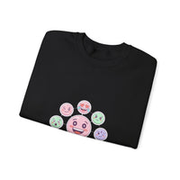 Pastel Doodle Emoticon Pattern Sweatshirt | cute emoji sticker repeat
