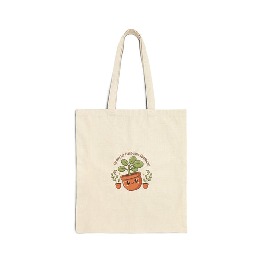 Plant Parent Pun Tote, Cotton Canvas, Sage Cream Botanical Doodle