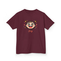 Gildan 5000B | "Joy" Sparkle Character Kids' Tee | Fun & Comfortable Youth T-Shirt | Kids T‑Shirt — Cute Smiling Character "Joy" Graphic