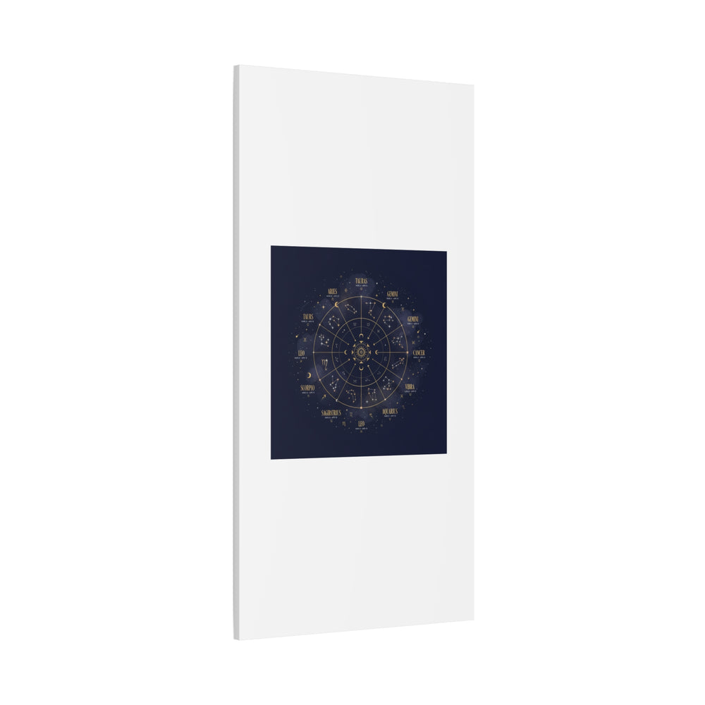 Gold Zodiac Wheel Canvas | Astrology Constellation Art, Cosmic Wall Print