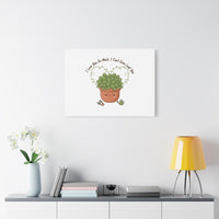 I Can't Even Leaf You Canvas, Plant Parent Pun | Sage Cream Botanical Art