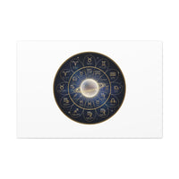 Zodiac Constellation Wheel Canvas, Astrology Art Print | Gold Foil Galaxy