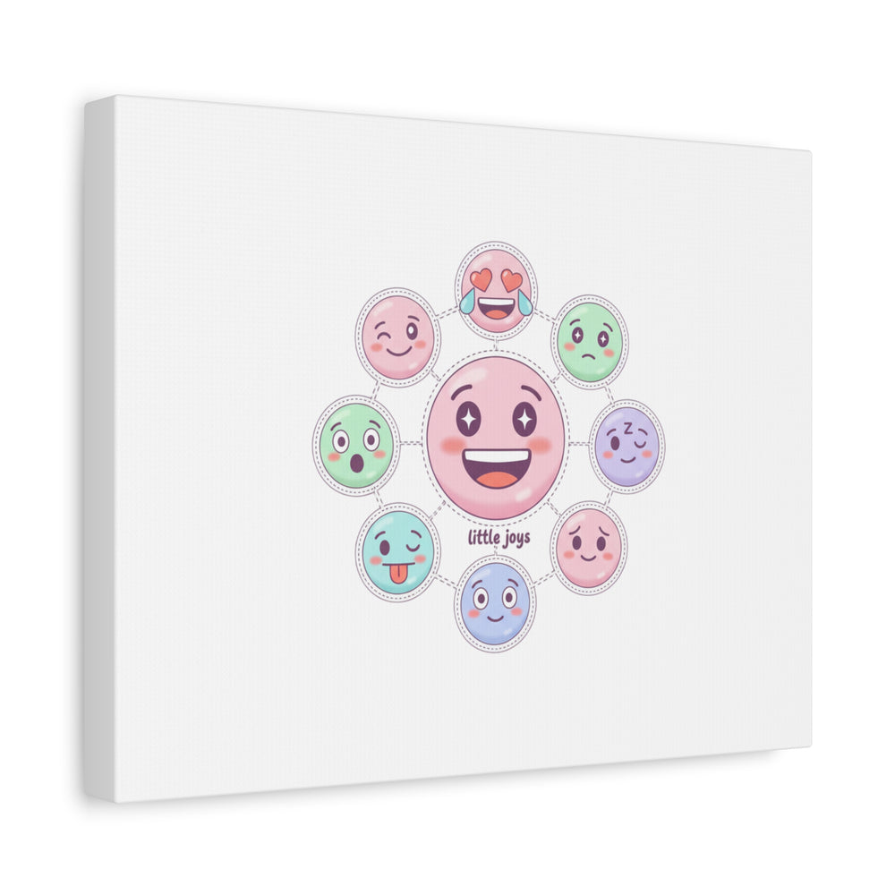 Hand-Drawn Emoticon Sticker Pattern Canvas | Cute Emoji Repeat Print