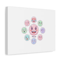Hand-Drawn Emoticon Sticker Pattern Canvas | Cute Emoji Repeat Print