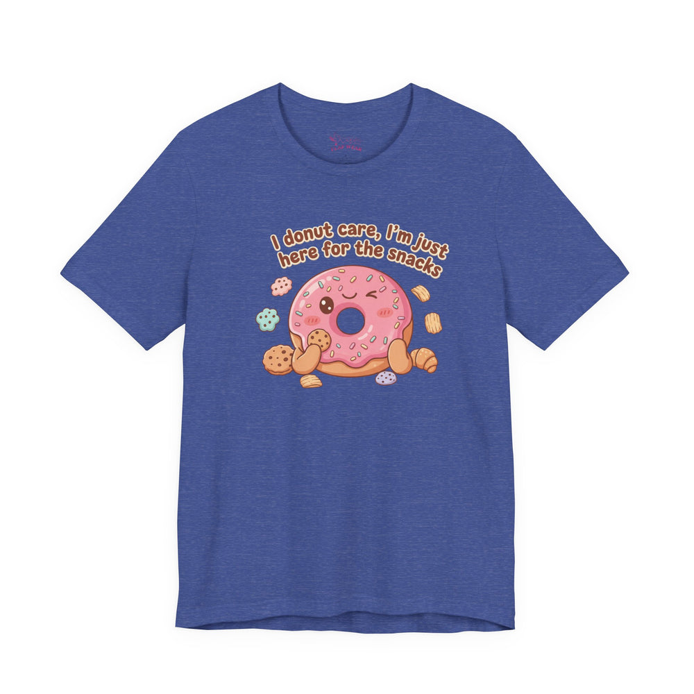 Bella+Canvas3001 | Donut I Donut Care Snack Pun Tee | food pun shirt, cute pastry tee