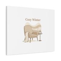 Cozy Winter minimal line art Canvas | Slow Life, soft life neutral wall decor