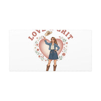 Love & Grit Canvas, Western Valentine Cowgirl Heart Poster | Cowboy Valentine