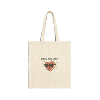 Single and Sassy Tote | Anti‑Valentine, Funny Single Humor Canvas Tote