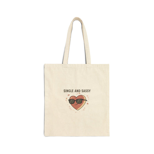 Single and Sassy Tote | Anti‑Valentine, Funny Single Humor Canvas Tote