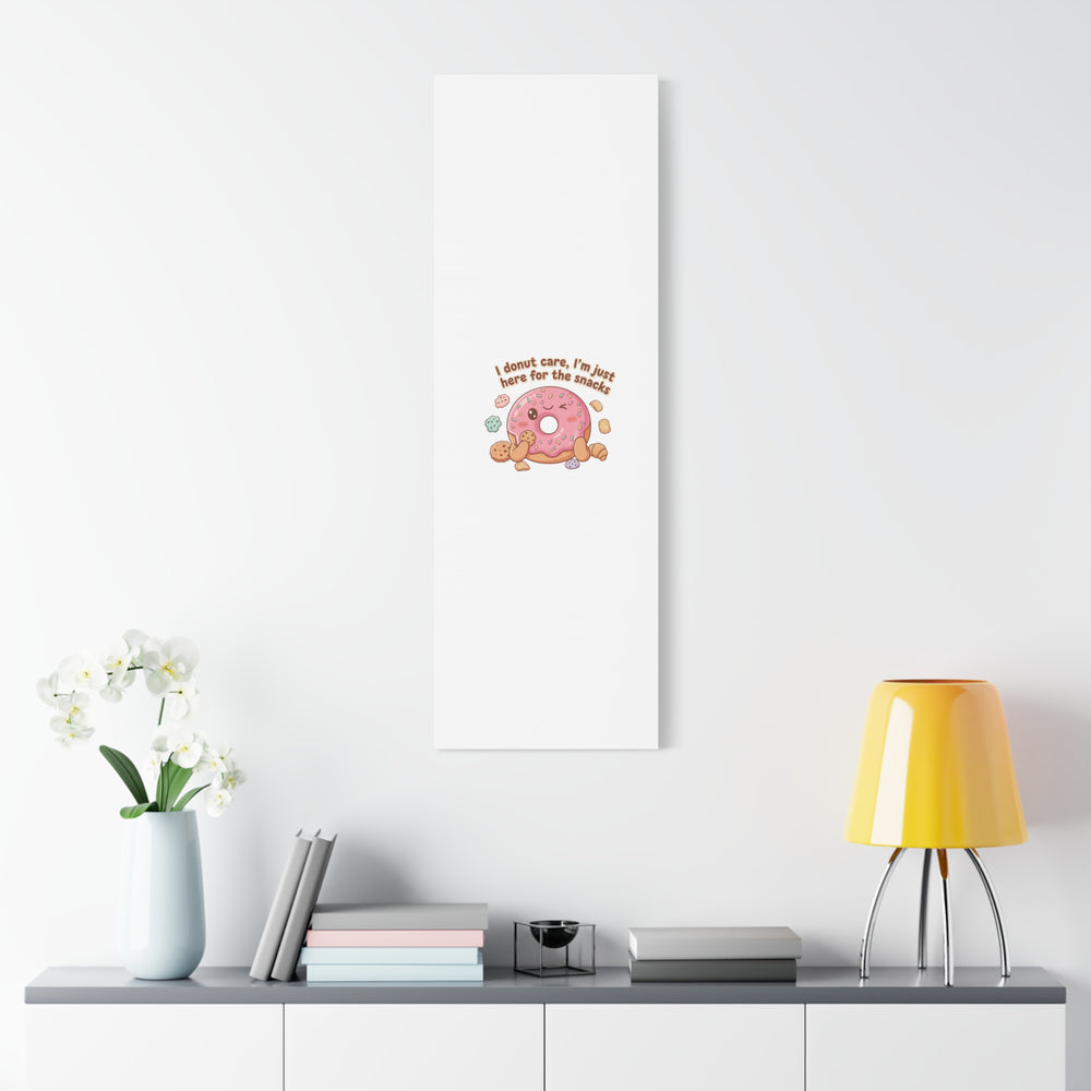 Donut Snacks Pun Canvas | Food & Snack Humor, Cozy Kawaii Art