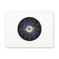 Zodiac Constellation Wheel Canvas, Astrology Art Print | Gold Foil Galaxy
