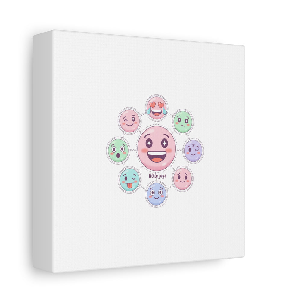Hand-Drawn Emoticon Sticker Pattern Canvas | Cute Emoji Repeat Print
