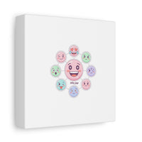 Hand-Drawn Emoticon Sticker Pattern Canvas | Cute Emoji Repeat Print