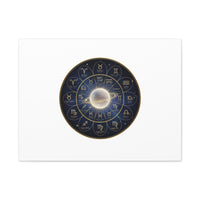 Zodiac Constellation Wheel Canvas, Astrology Art Print | Gold Foil Galaxy