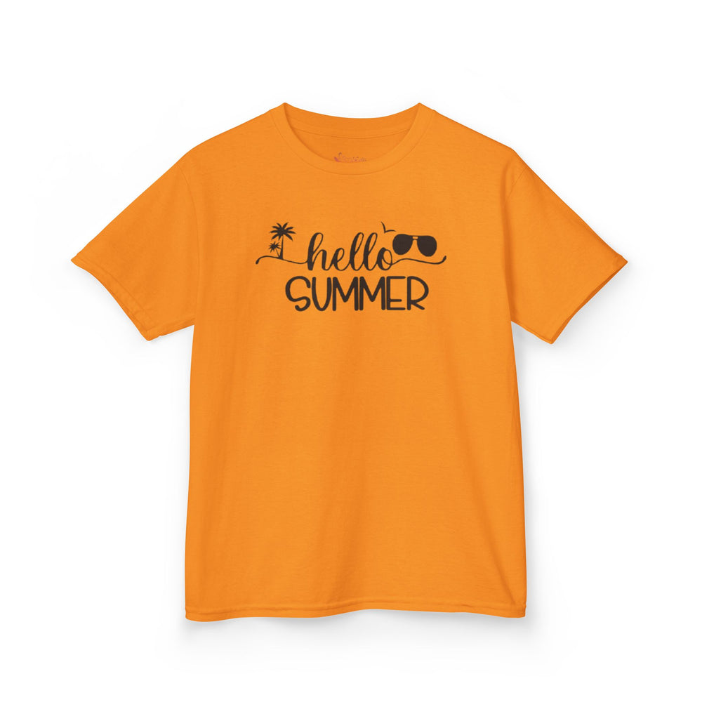 Gildan 5000B | Hello Summer Kids' Aloha T-Shirt | Toddler & Youth Summer Graphic Tee