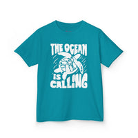 Gildan 5000B | Kids' Sea Turtle Adventure T-Shirt - "The Ocean is Calling" Graphic Tee