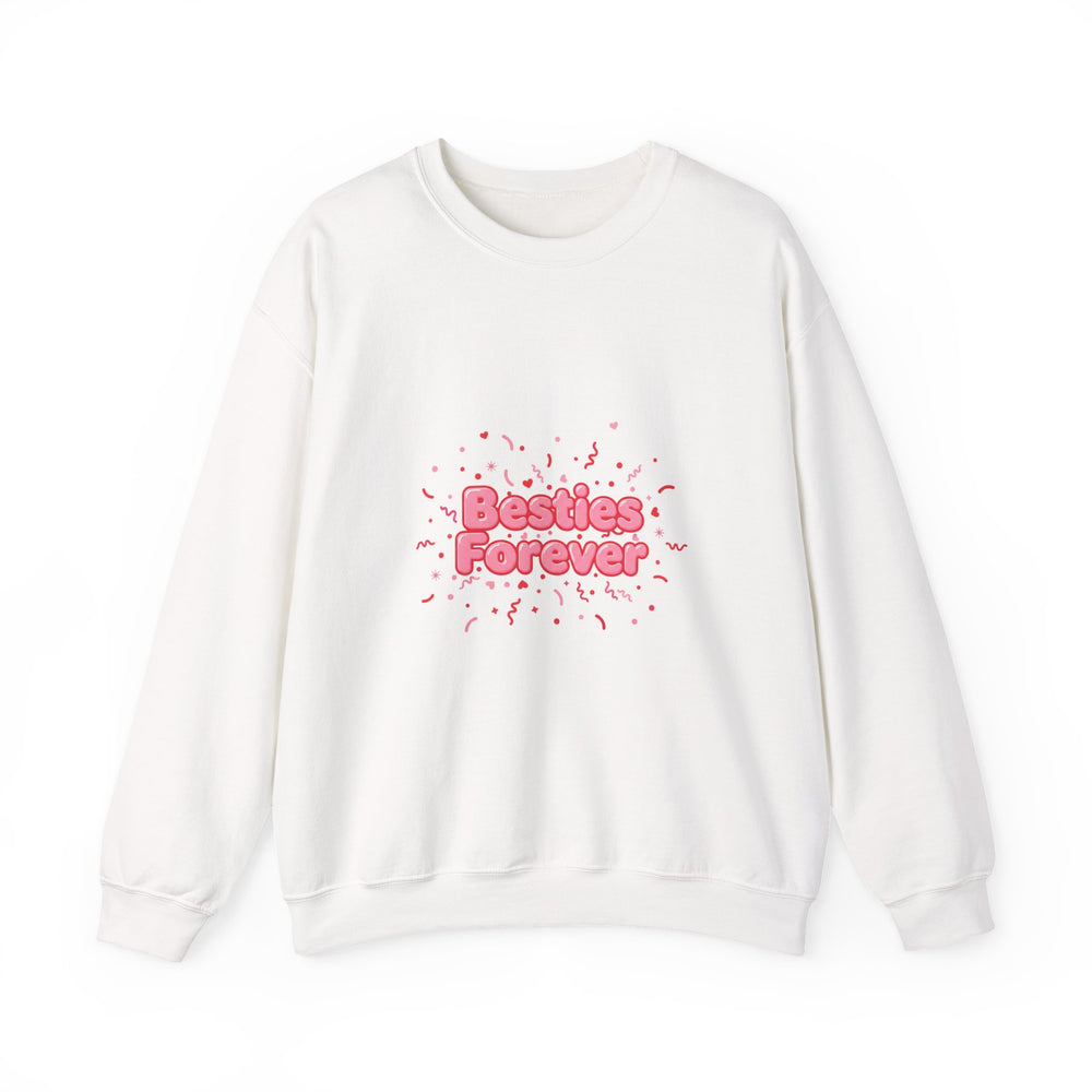 Besties Forever Sweatshirt | Galentine's Friendship Crewneck, Pink Chunky Type
