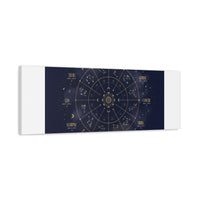 Gold Zodiac Wheel Canvas | Astrology Constellation Art, Cosmic Wall Print