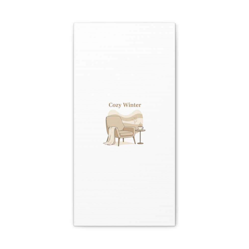 Cozy Winter minimal line art Canvas | Slow Life, soft life neutral wall decor