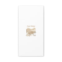 Cozy Winter minimal line art Canvas | Slow Life, soft life neutral wall decor