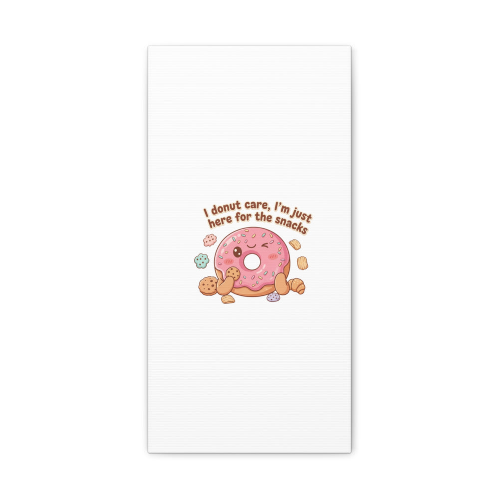 Donut Snacks Pun Canvas | Food & Snack Humor, Cozy Kawaii Art