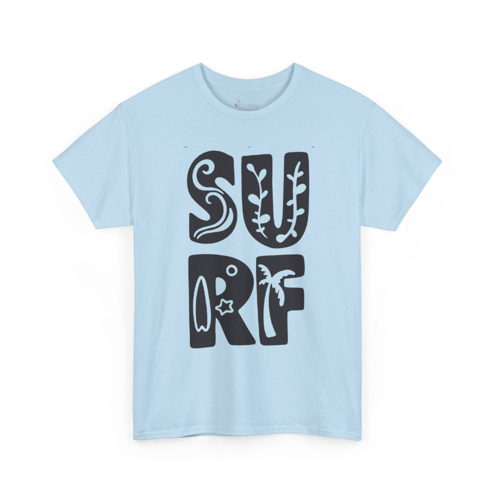 Gildan 5000 | Unisex Retro Hand-Drawn Surf Graphic Tee | Aesthetic Boho Beach T-Shirt | Coastal Lifestyle Unisex Top