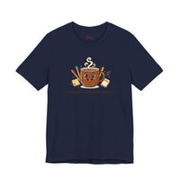 Bella+Canvas3001 | Caffeinated to Conquer Mondays | Cute Coffee Unisex Jersey Tee